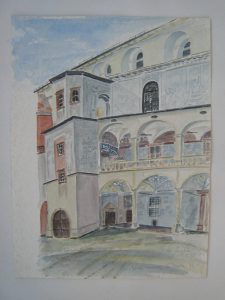 Neuburger Schloß  48 x 36  Aquarell  1979