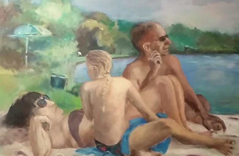 Am Weicheringer Weiher, 100cm x 120cm, Acryl/LW, 2017